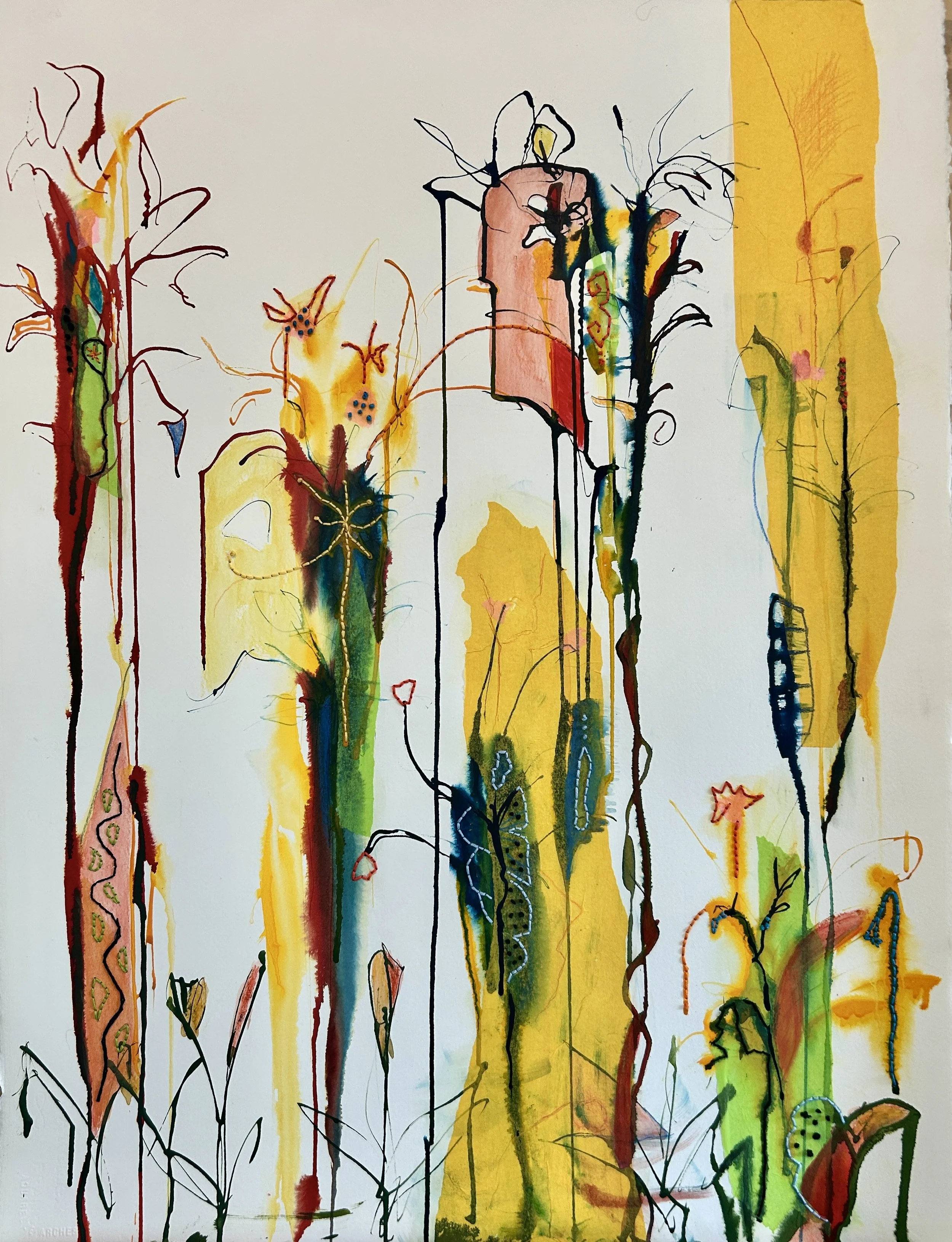 Spring Fever 30"x 24" mixed media on paper