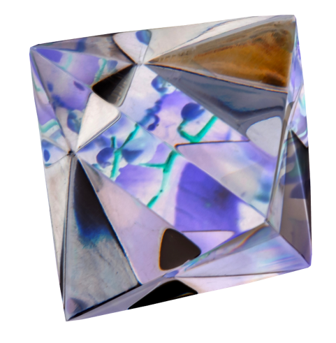 Laurence Elias, Octopom, 2024, UV-Inkjet on acrylic paint on wood, 20.3 x 18.8