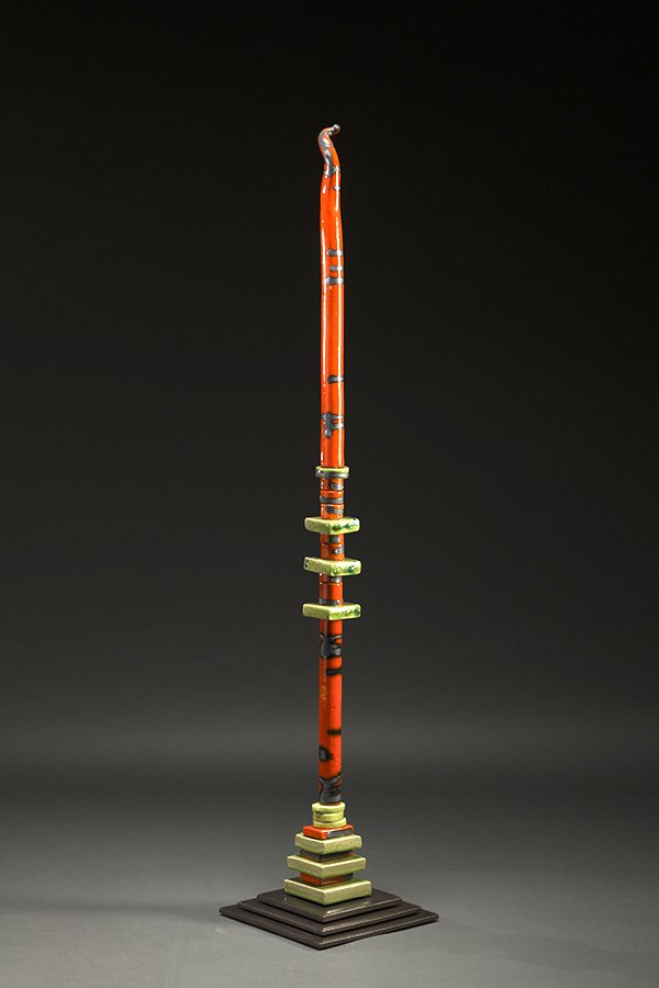 Susana Arias, Orange Tree, 60" x 12" x 12", ceramic and steel
