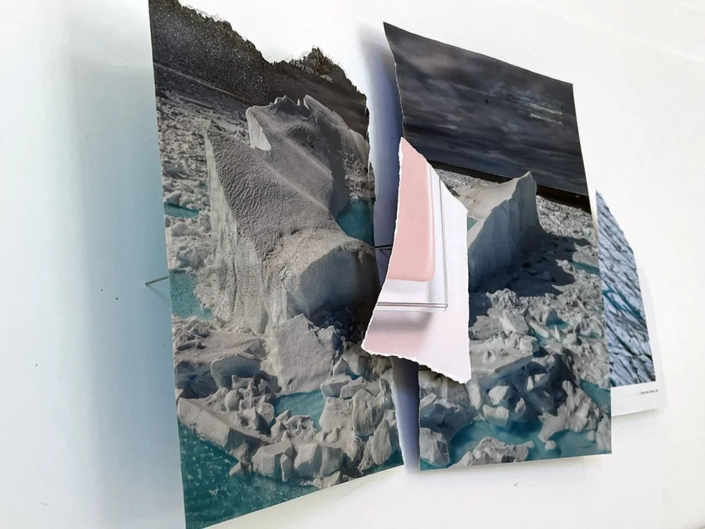 TaVee McAllister Lee, Meltdown, detail, torn paper installation, 10 x 17 x 2