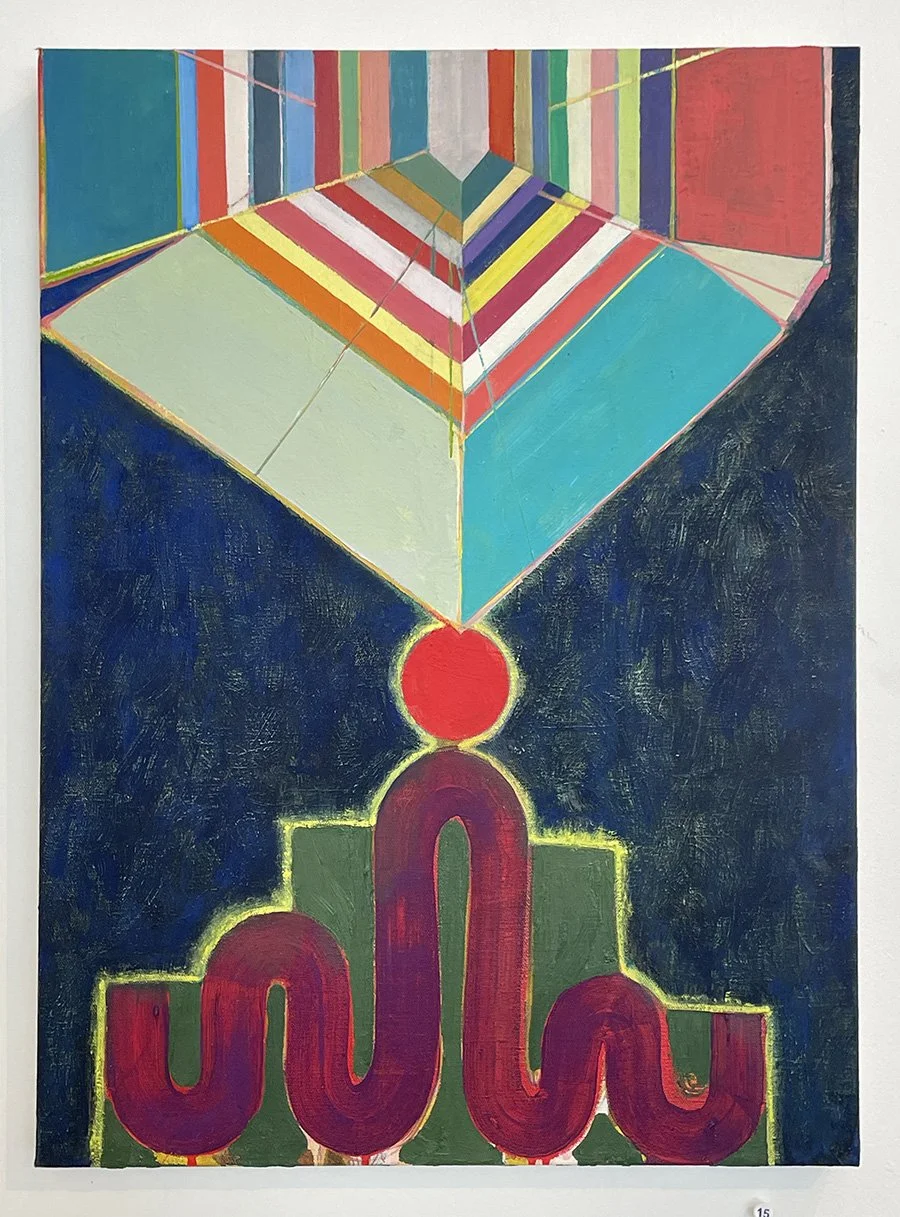 Brandon Larson, Worm and Diamond (Diamond and Worm), 2024, oil on canvas, 24" x 18"          