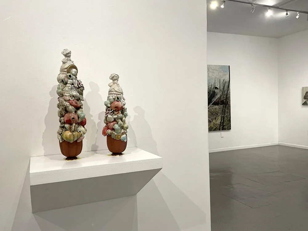 Shenny Cruces, Goblin Market Series, The Sisters, Laura, 2021, 22.5"h x 6.5"w x 6"d and Lizzie, 2021, 17.5"h x 6"w x 6"d
