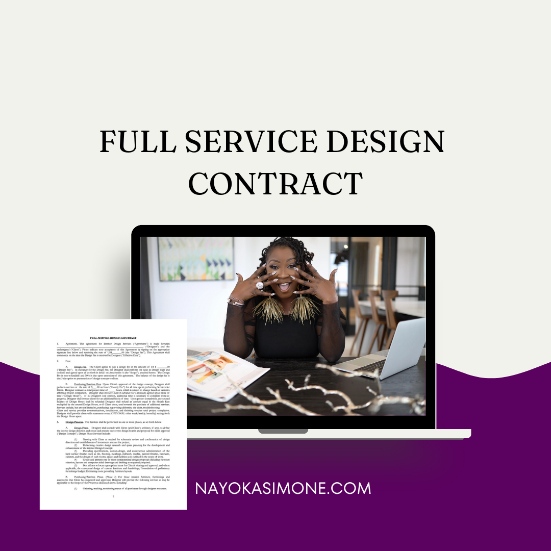 FULL SERVICE DESIGN CONTRACT TEMPLATE