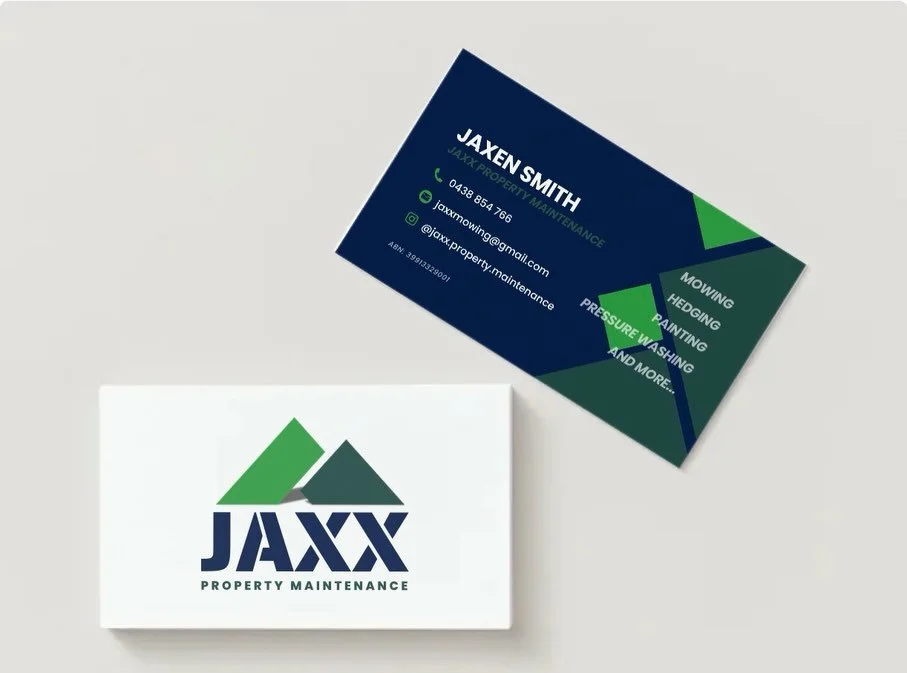 Business cards and logo rebranding for @jaxx.property.maintenance 🪏