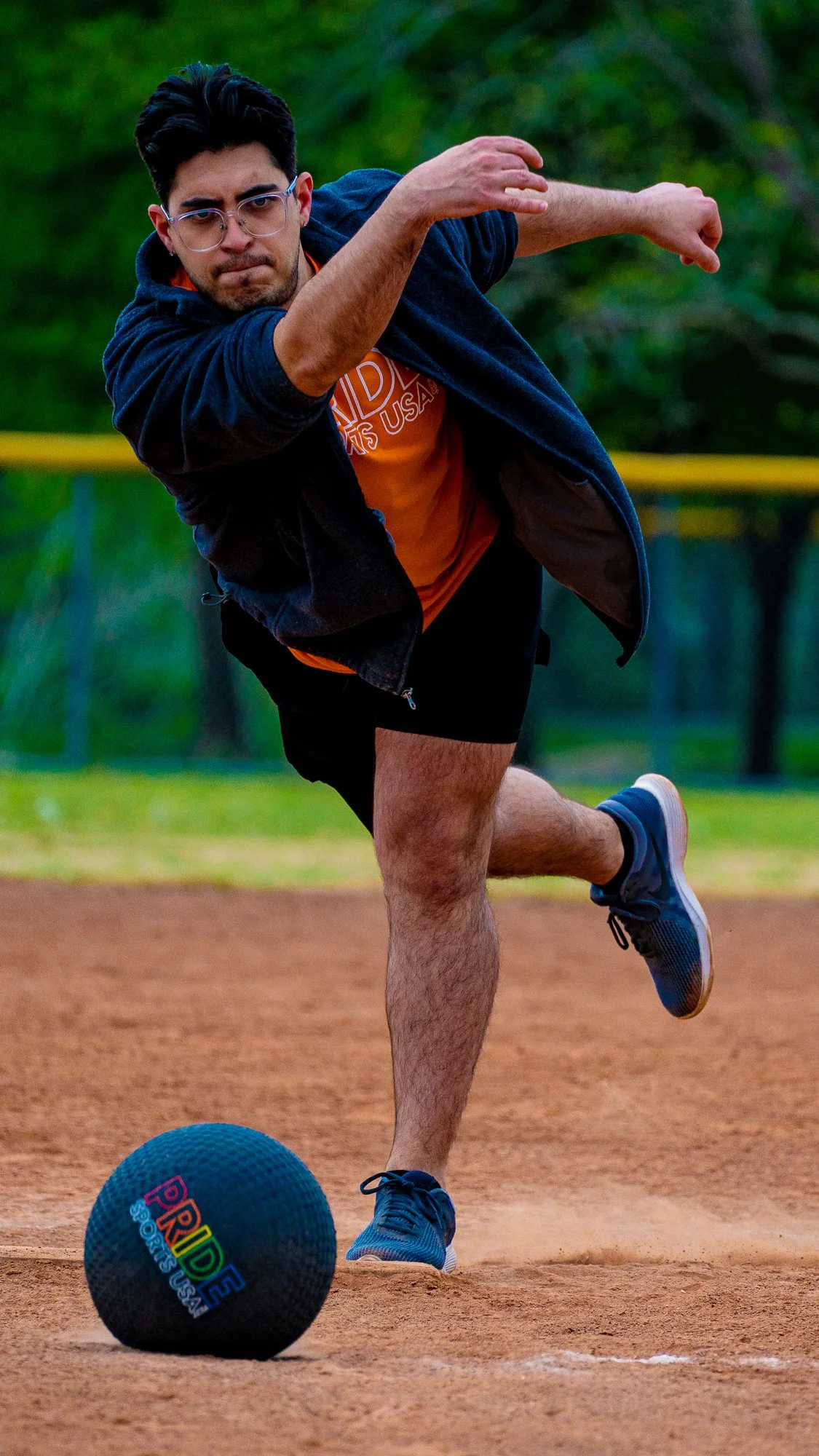Kickball pitcher with perfect form and pitch.  Club Sports Photography Dallas.jpg