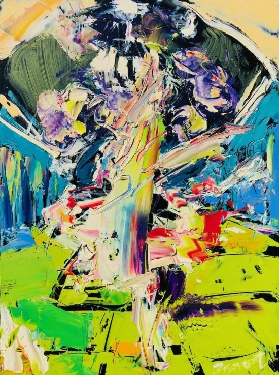 Dance Abstraction," 16" x 12" oil 2018