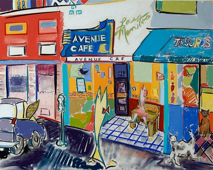 "Food And Friends," 30" x 40" pastel