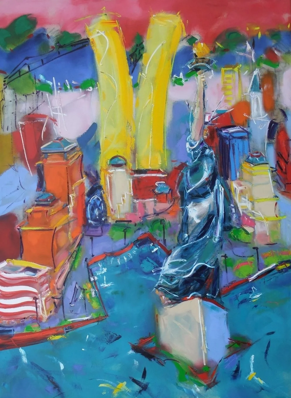 "Liberty's Eternal Twin Two," 72" x 48" oil on canvas