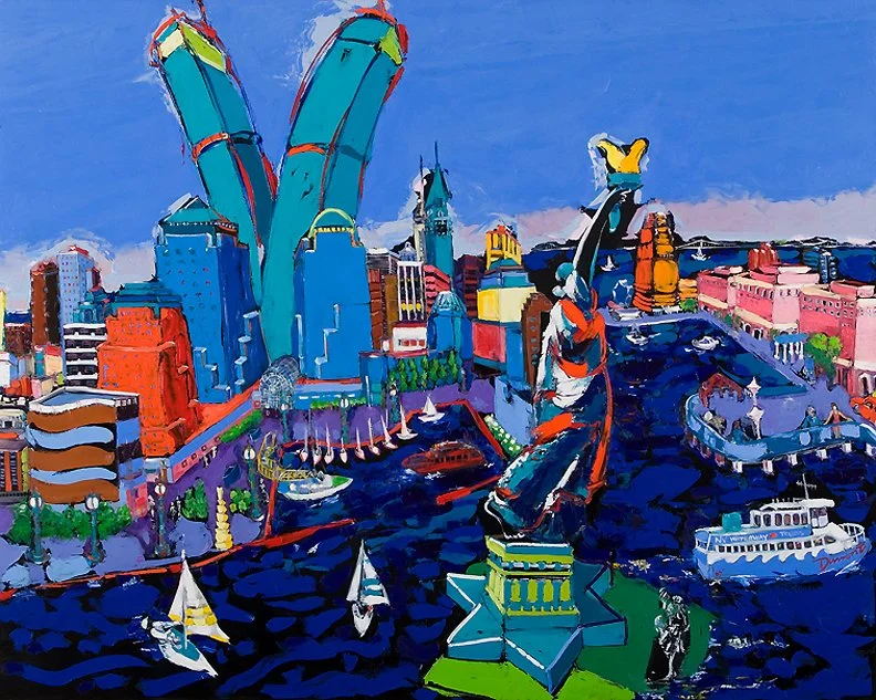 “Liberty’s Eternal Twin,” 48″ x 66,” oil on maple