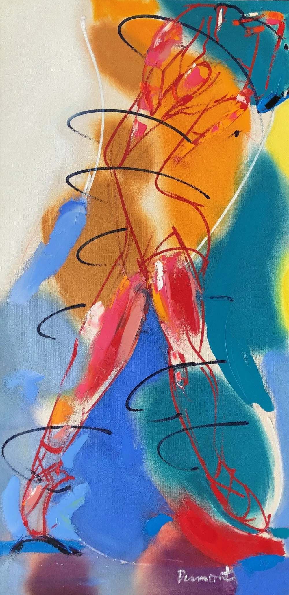 "Dancer With Hoops," 48" x 24" oil on canvas