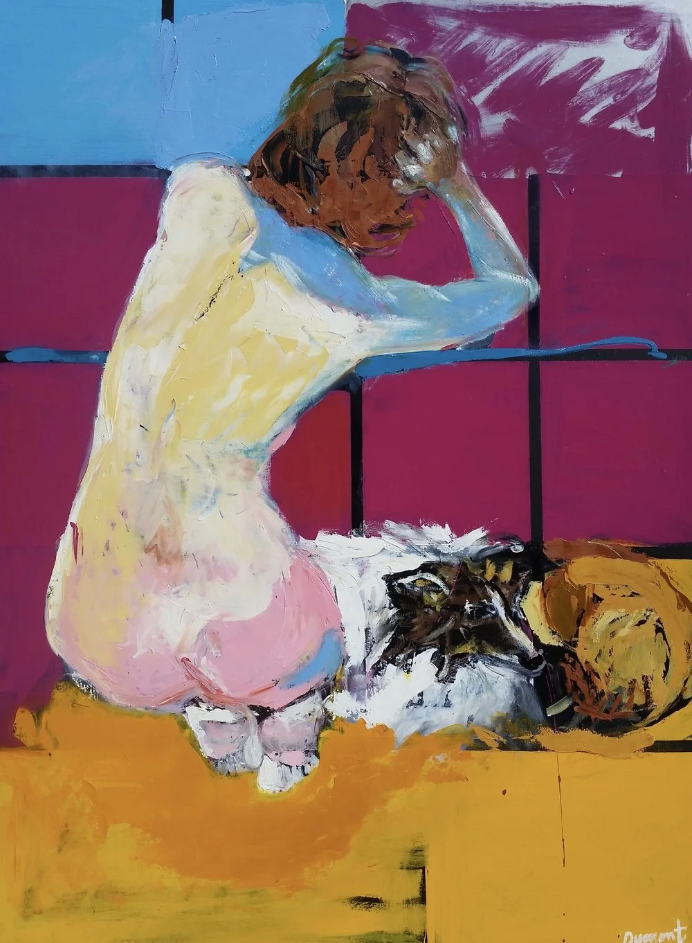 "Nude On Divided Plane With George," 40" x 30"