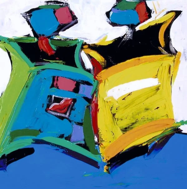 “Perfume Hugs,” 12″ x 12″ oil on maple