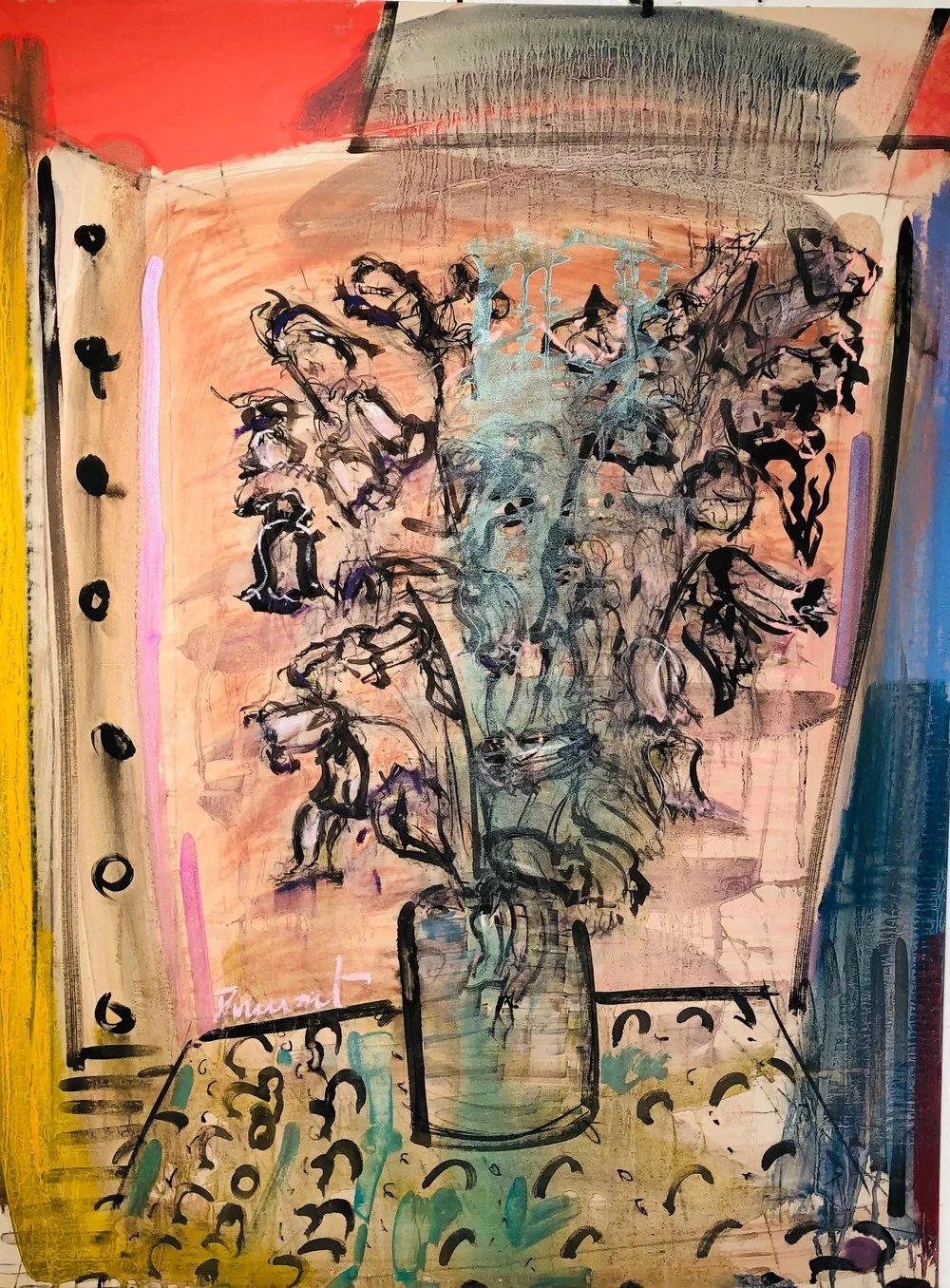 %22Canterbury Bells,%22 40%22 x 30%22 mixed media paper 2019.jpg