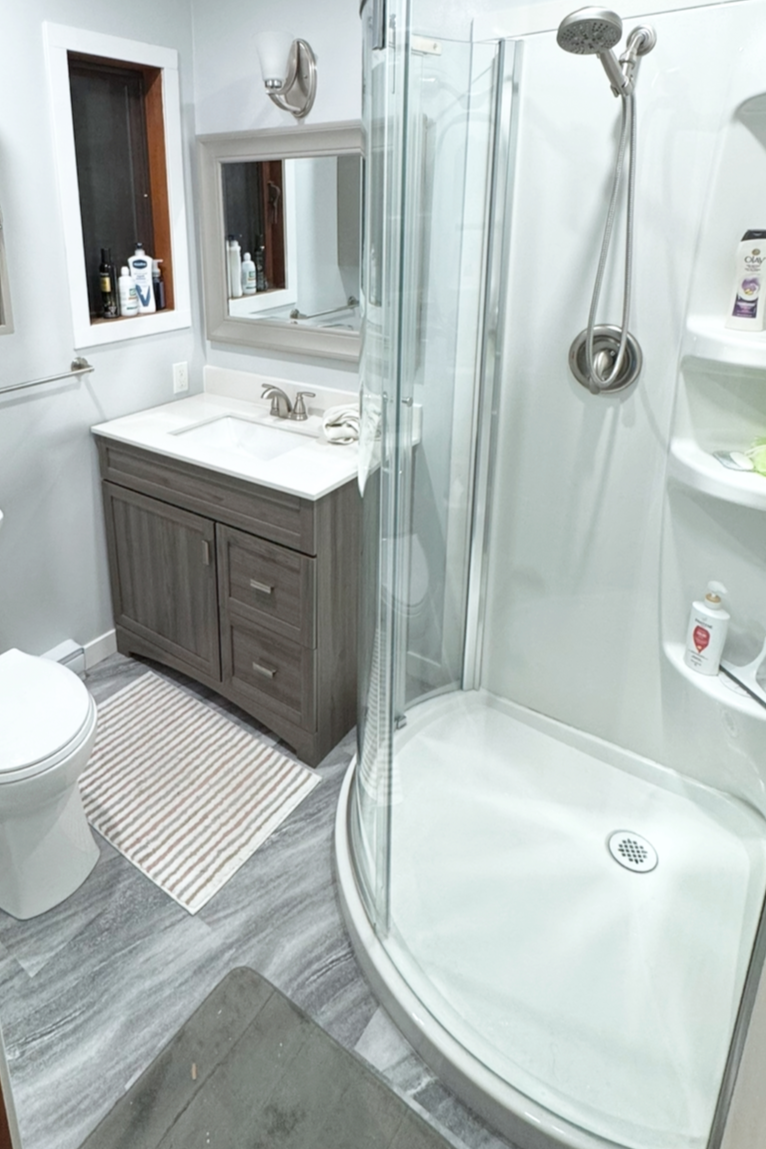 Smaller bathroom renovation with a shower