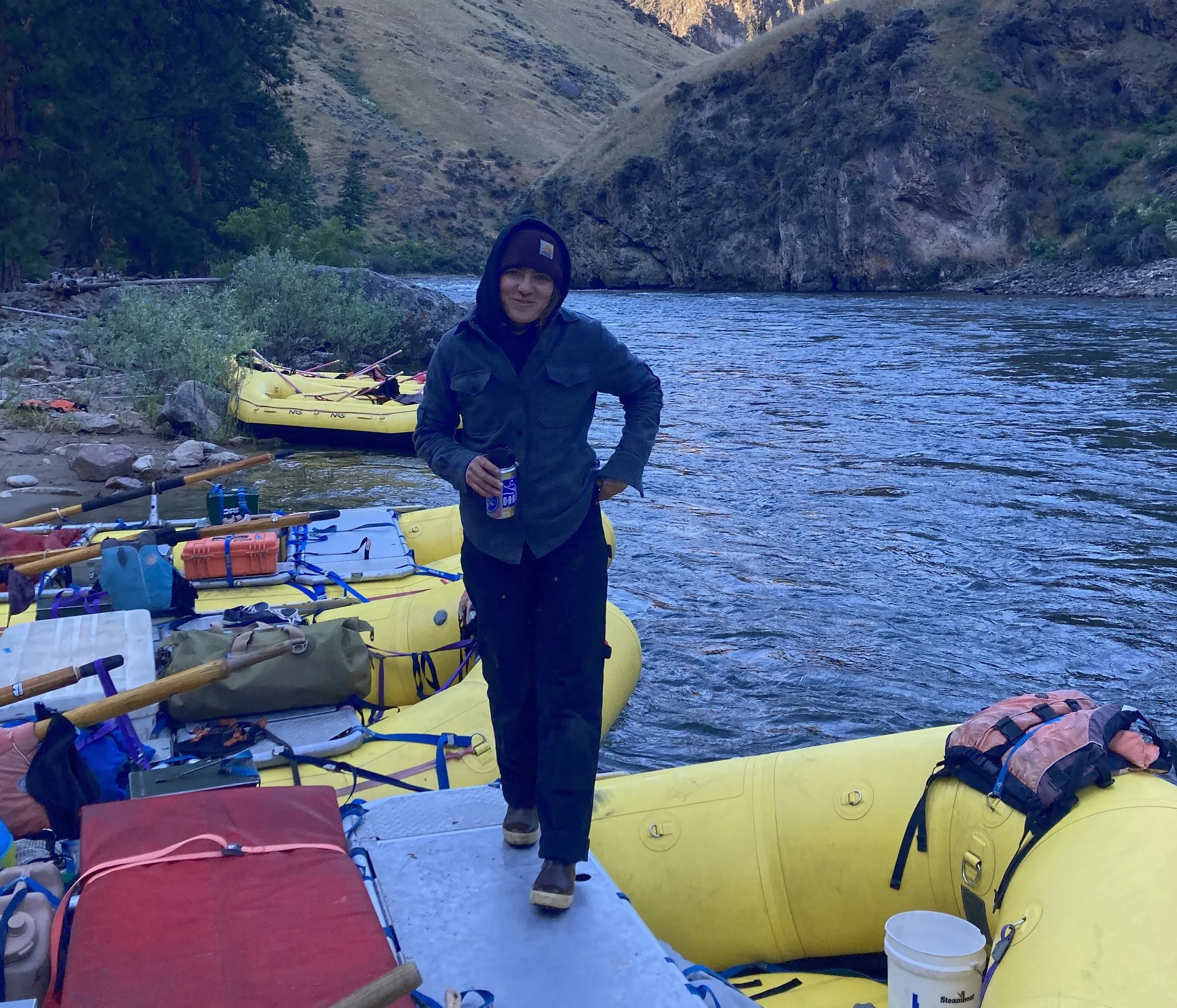 warm clothes for rafting trip