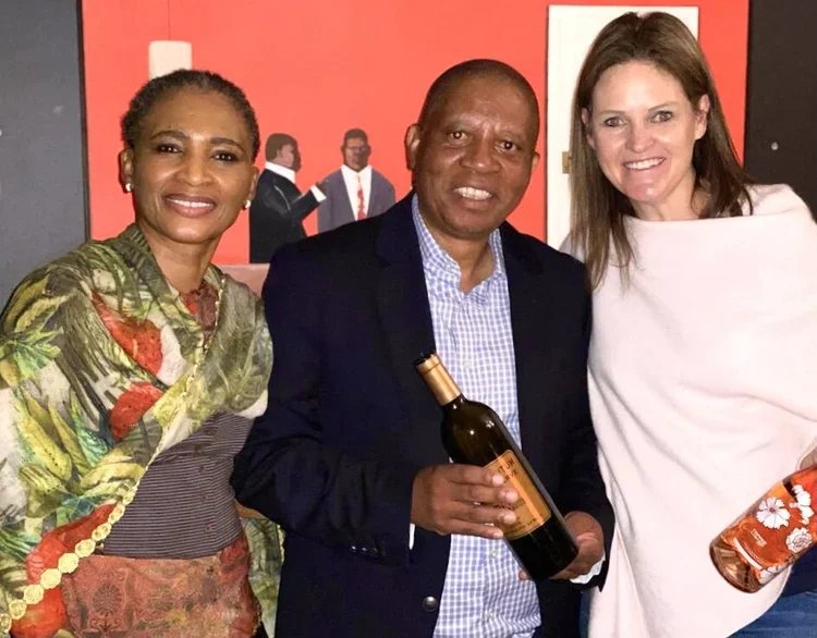 Action SA, Herman and Connie Mashaba in the company of Oneiric wines