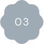 A blue badge with '03' in the centre.