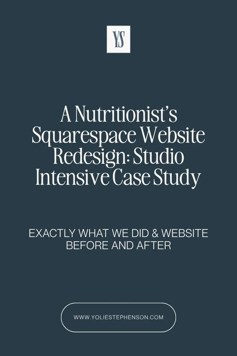 Nutritionist Squarespace Website Redesign: A Studio Intensive Case Study