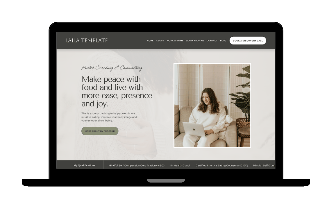 Squarespace 7.1 Website Design for Health Coaches - Laila Template