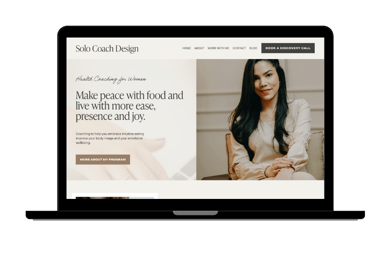 Health Coach Squarespace Website Design Mockup