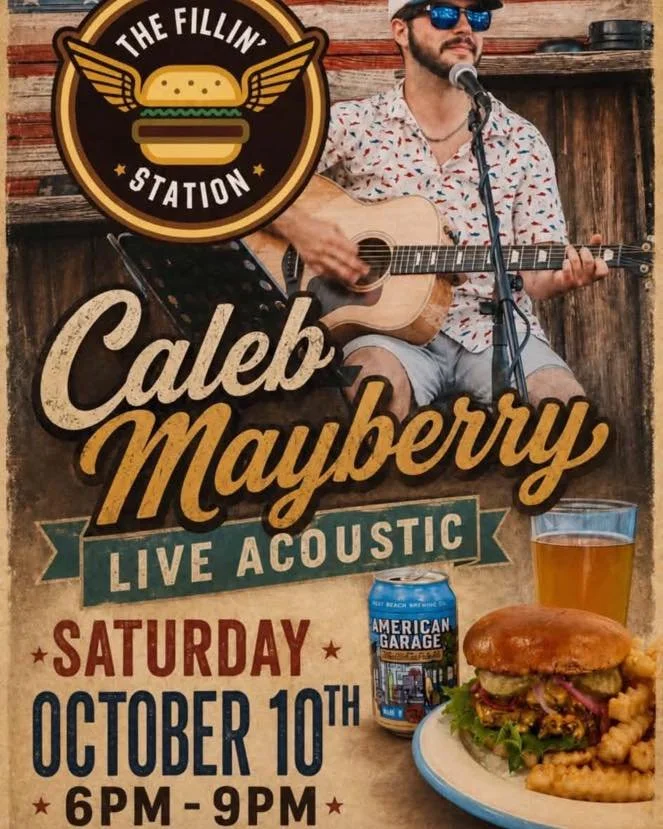 🎶🍔 SATURDAY NIGHT AT THE FILLIN&rsquo; STATION! 🍔🎶

Good food, cold drinks, and LIVE MUSIC&hellip; sounds like the perfect Saturday night to us! 🍻🎸

🎤 Caleb Mayberry is taking the stage TONIGHT from 6&ndash;9 PM!

Grab your friends, bring the 