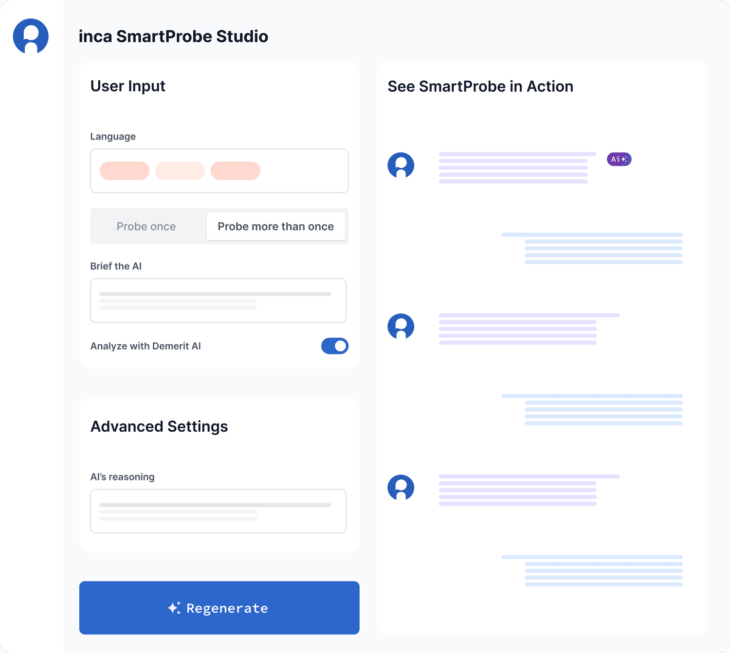 inca SmartProbe Studio Interface