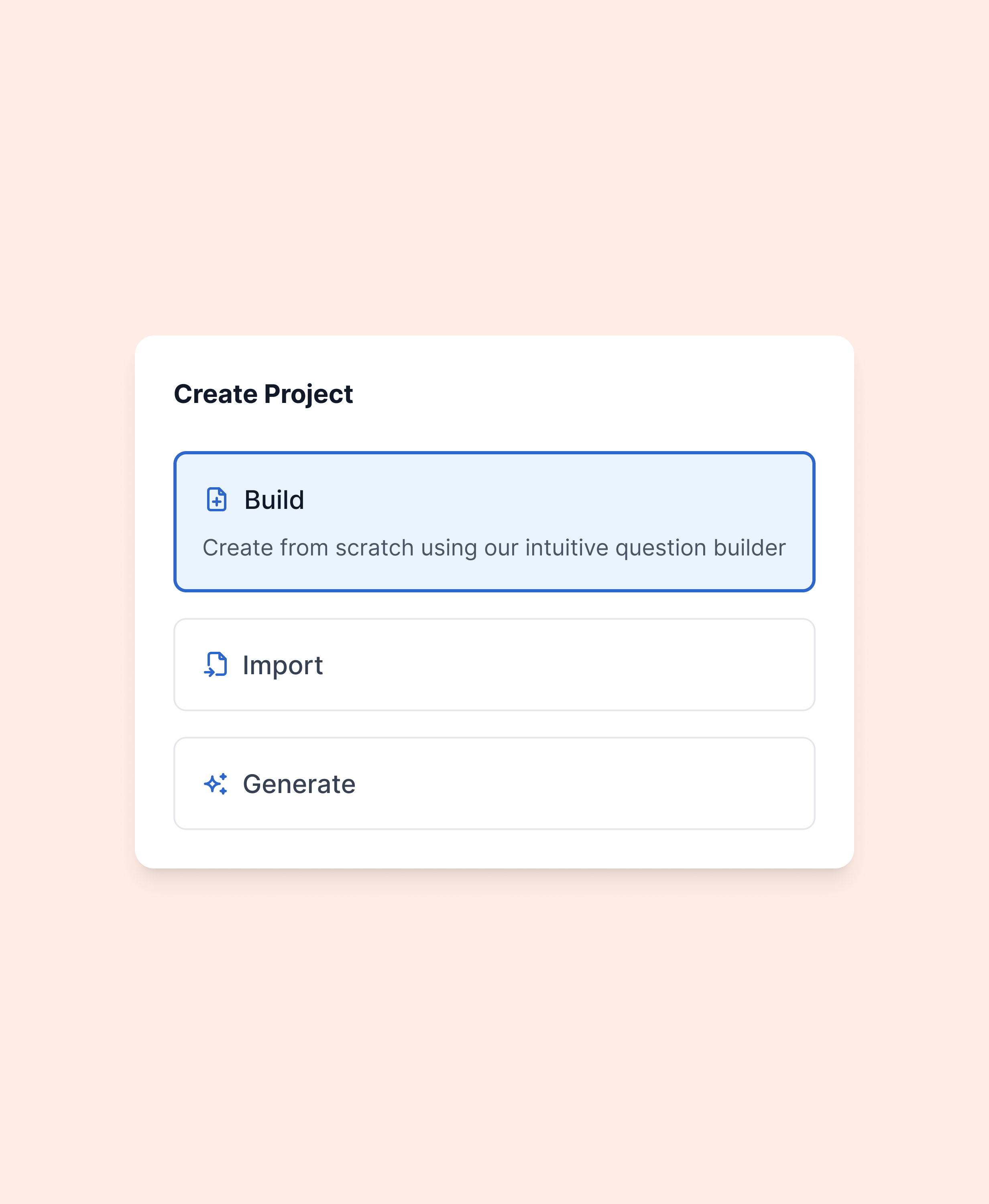 Guided Setup on the Question Builder