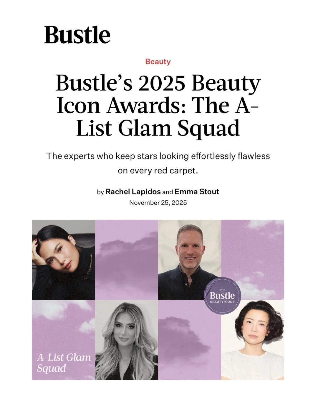 Joomee Song Celebrity Facialist Esthetician Press Bustle 2025 Beauty Icon Awards