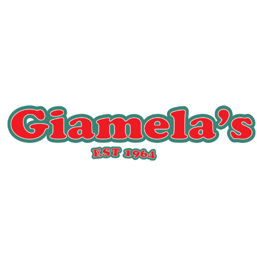 Giamela's logo with red and teal text, including 'EST 1964'.