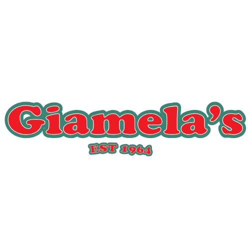 Giamela's logo with green and red text, established in 1964, on a white background.