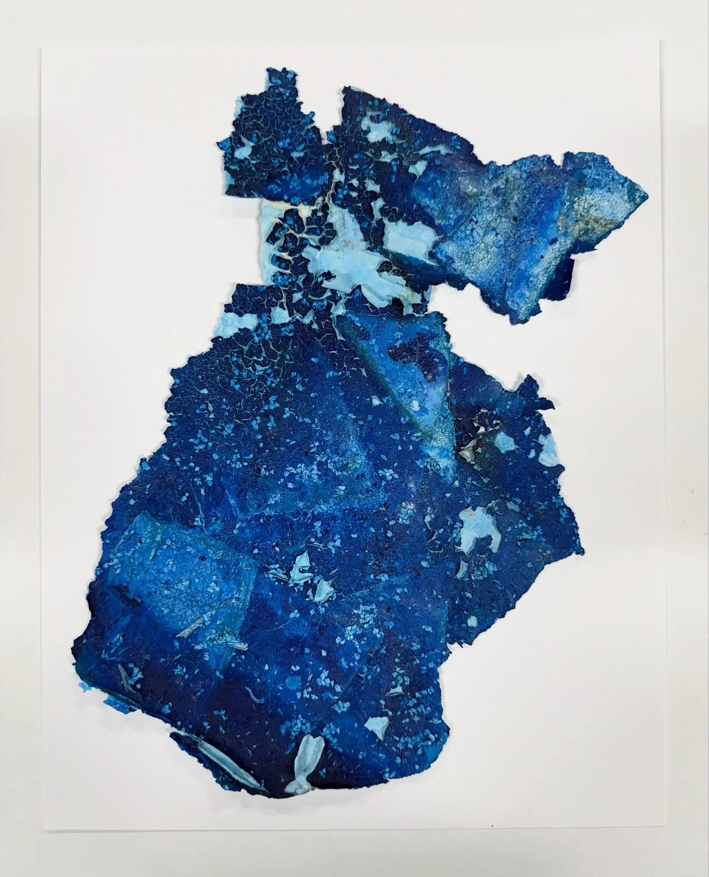 The smallest act of creation can hold infinity. 
Finally got these down on paper: Universe #1-5, dried pigment sediment, polystyrene composite, magazine pages on paper, 14x11&rdquo;
.
.
.