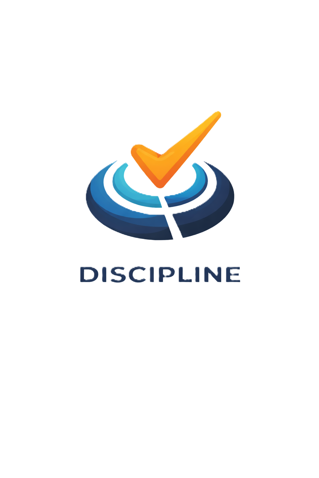 A logo depicting a concentric circle with a check mark above it, and the word 'DISCIPLINE' beneath in capital letters.