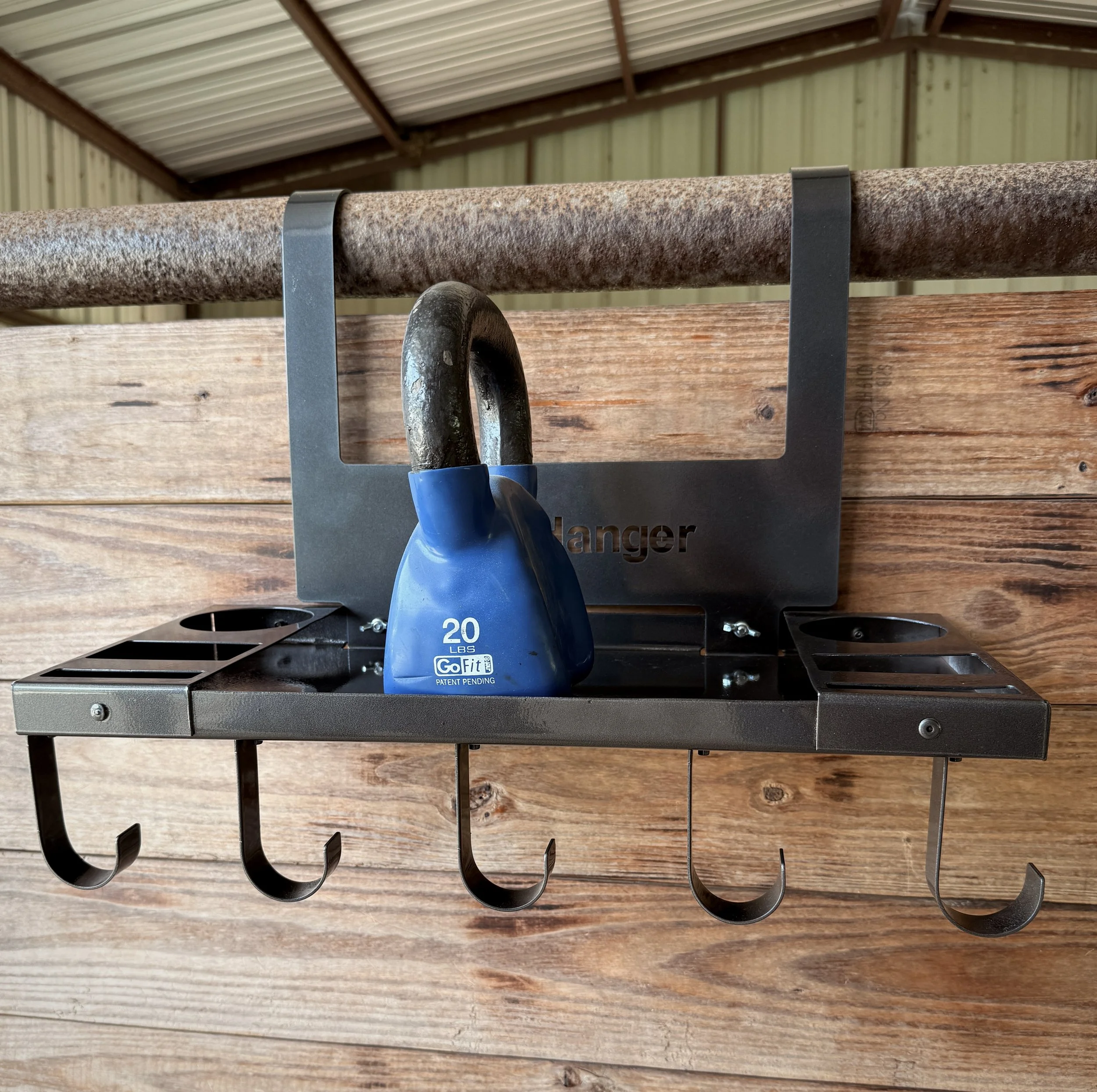 Tack Hanger Supporting 20 Pounds of Weight for Heavy-Duty Tack and Gear Storage.