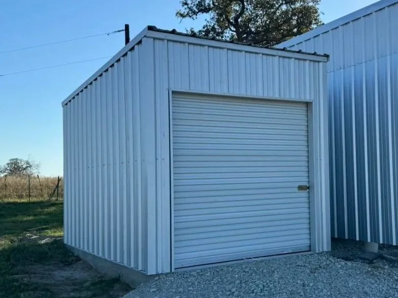 This 12' × 16' ATV shed features a fully enclosed steel structure, providing secure, weather-resistant storage for ATVs and equipment. 