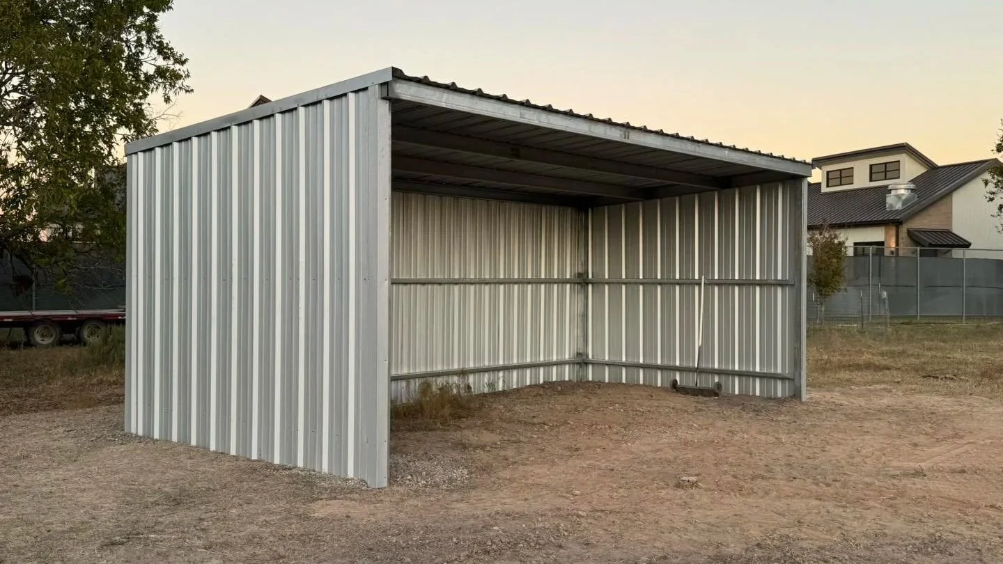 This 24' × 12' × 10' fully galvanized animal shelter offers reliable weather protection with a clean, durable finish designed for long-term use.