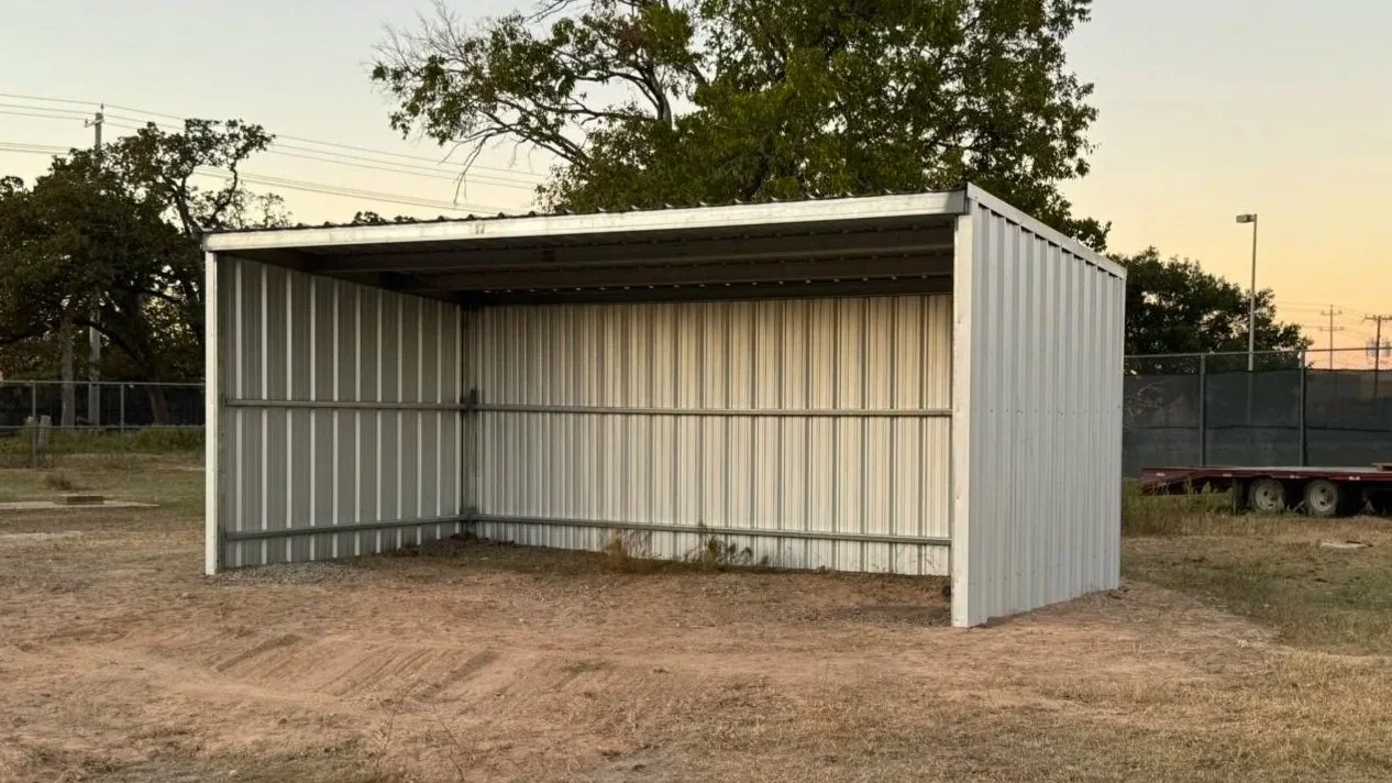 This 24' × 12' × 10' fully galvanized animal shelter offers reliable weather protection with a clean, durable finish designed for long-term use.