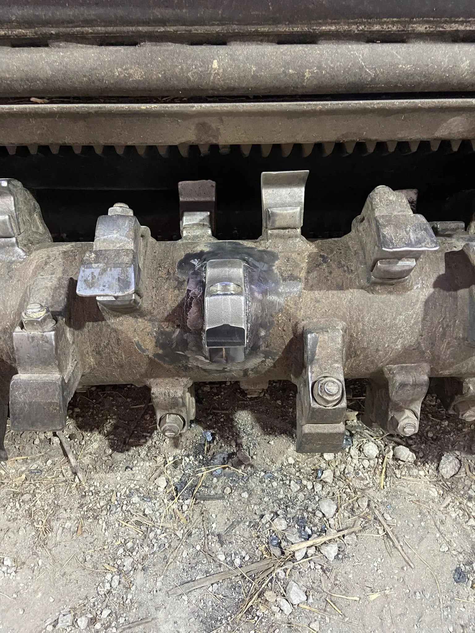 This mulcher tooth repair corrected wear from heavy use. The update returned the equipment to working condition. 