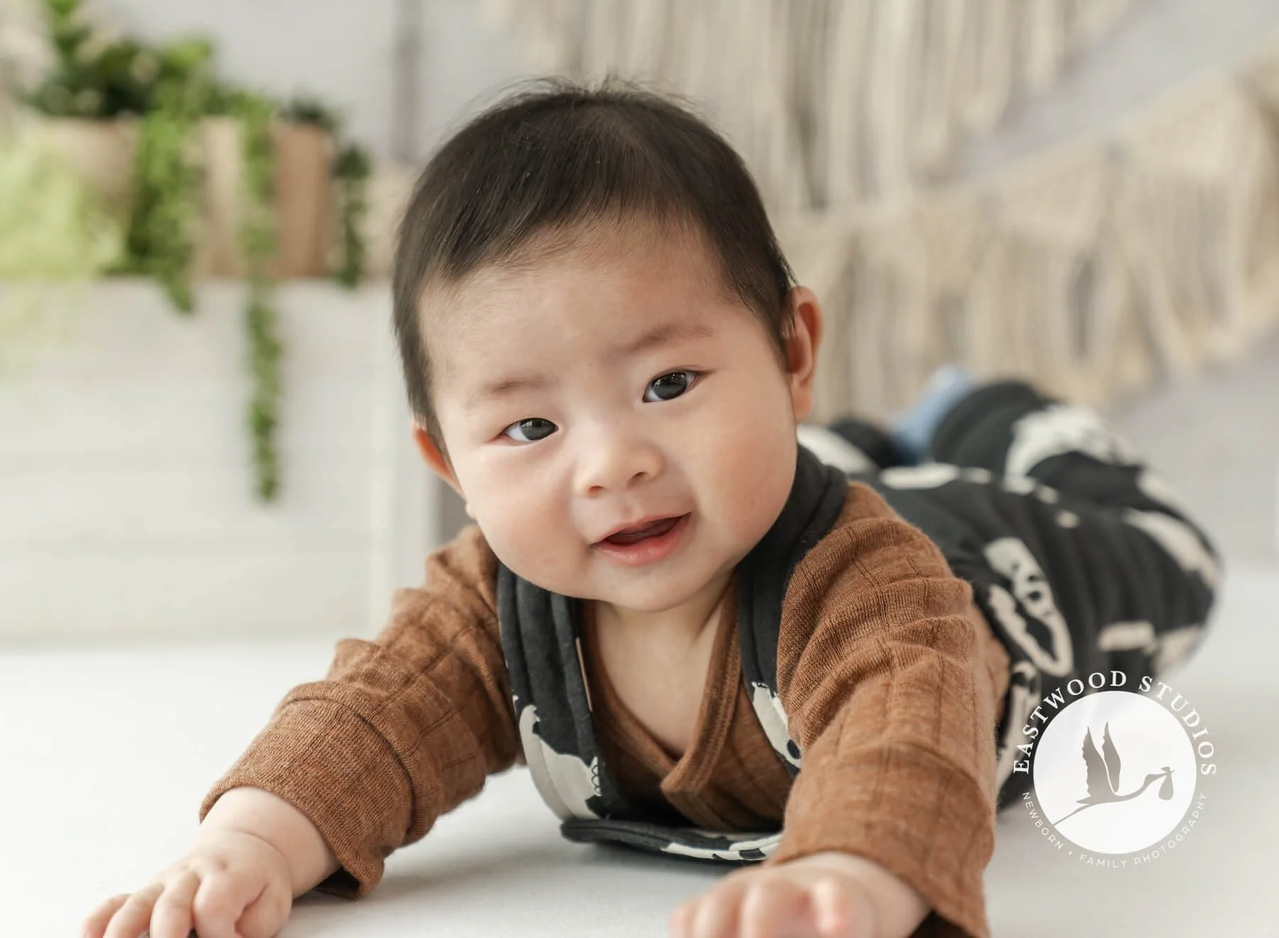 cute baby photo captured at 100 days in Christchurch