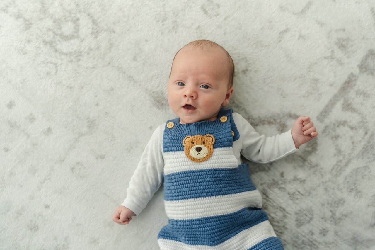 simple neutral baby milestone photography Bishopdale