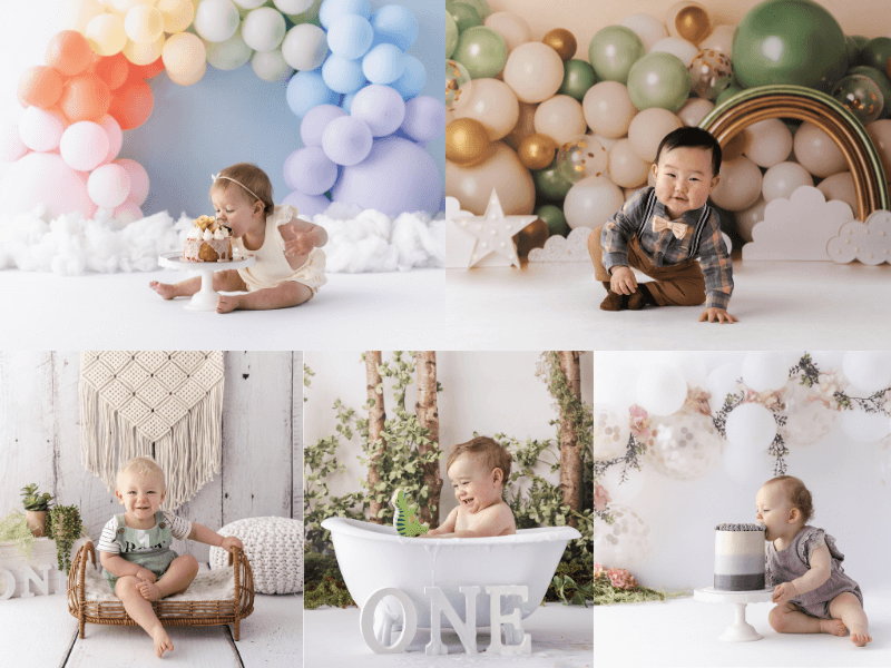 baby milestone photography examples and cake smash sessions in Bishopdale Christchurch NZ