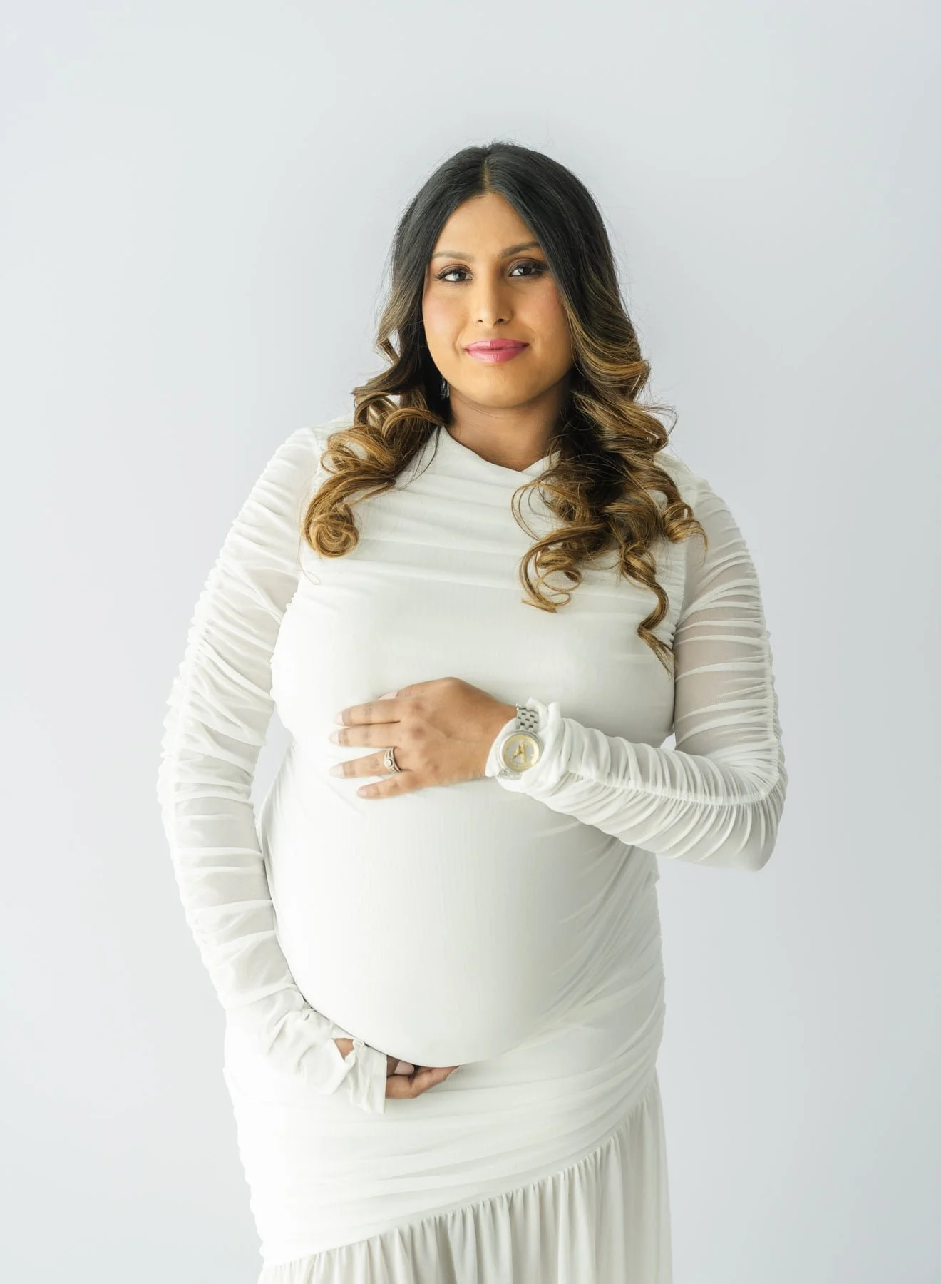 Expectant mother maternity portrait at Bishopdale photography studio