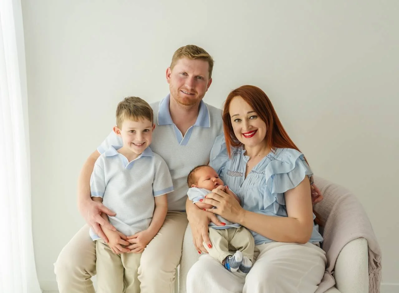 Newborn family This is Us portrait session with Christchurch photographer