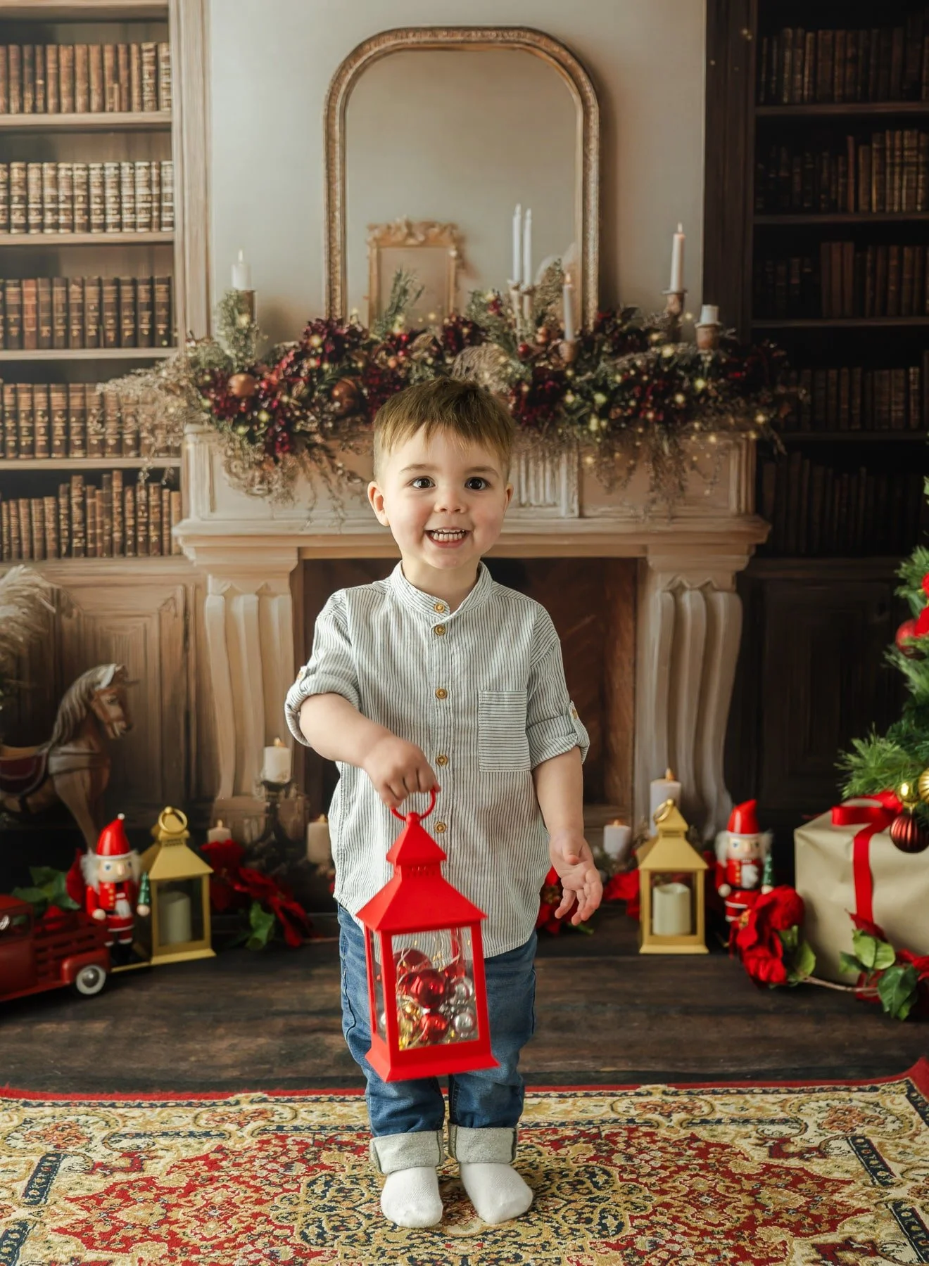 Toddler Christmas portrait Christchurch festive photography mini session