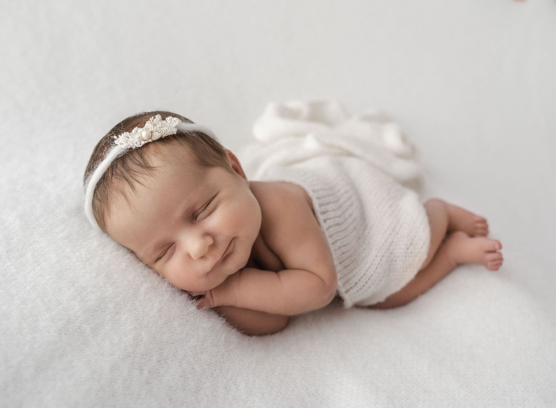 Beautiful posed newborn baby photographed by Christchurch newborn photographer