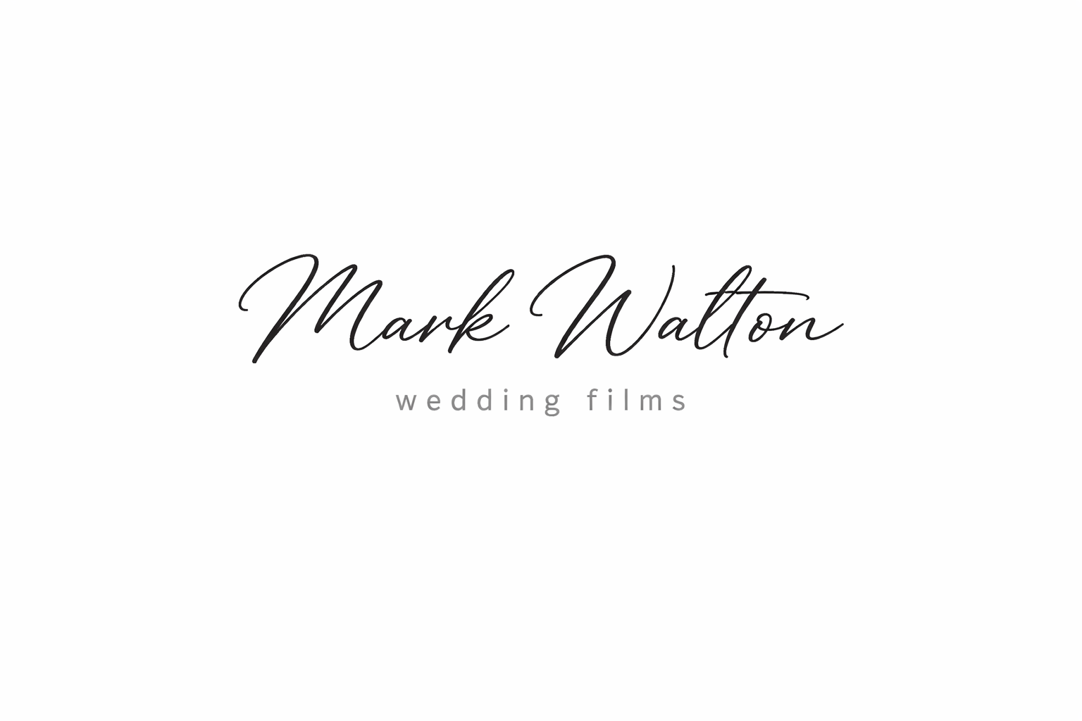 Logo for Mark Walton Wedding Films with black cursive font and small gray text below.