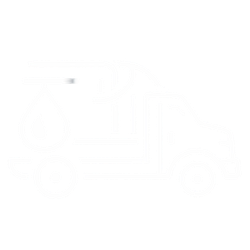 Line drawing of a truck with a large water droplet and a rain cloud on top.