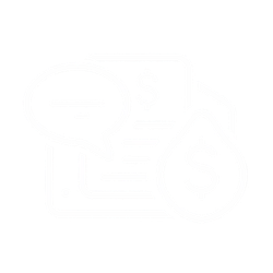 Icons of a speech bubble, a dollar bill, a document, and a dollar sign, representing financial or monetary discussion.
