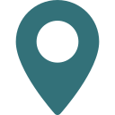 A blue map marker icon