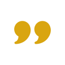 A yellow quotation mark symbol.