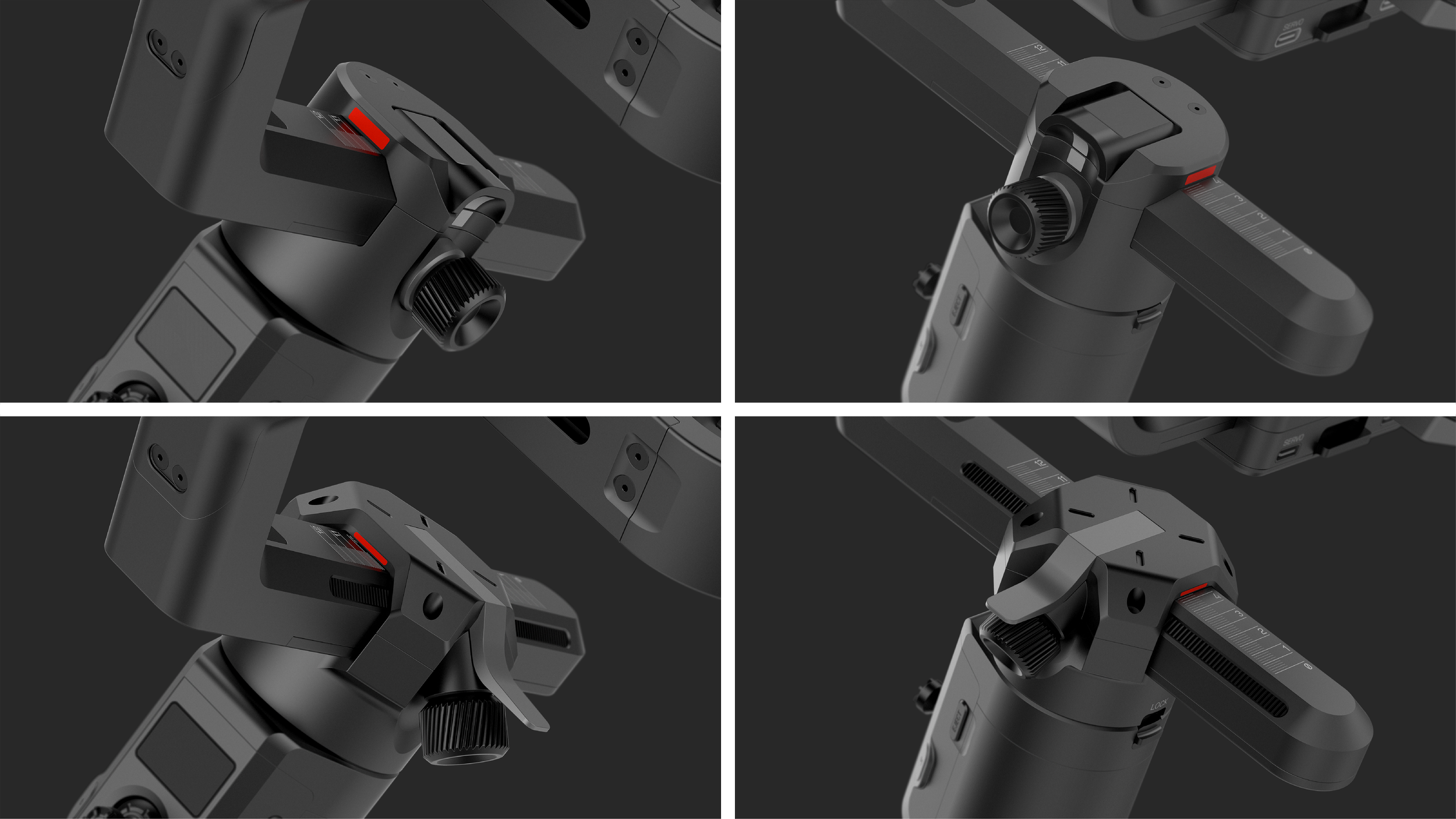 Exploration of lockout feature on rack and pinion gear drive for fine adjustment balancing.